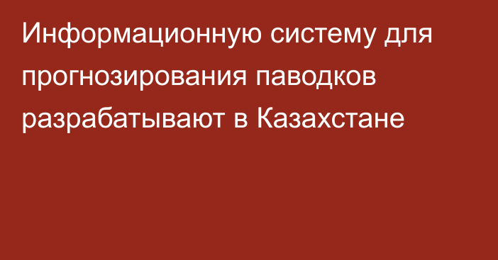 Информационную систему для прогнозирования паводков разрабатывают в Казахстане