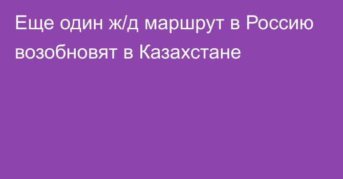 Еще один ж/д маршрут в Россию возобновят в Казахстане