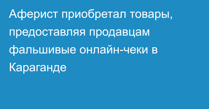 Аферист приобретал товары, предоставляя продавцам фальшивые онлайн-чеки в Караганде