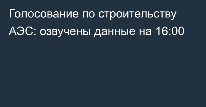 Голосование по строительству АЭС: озвучены данные на 16:00