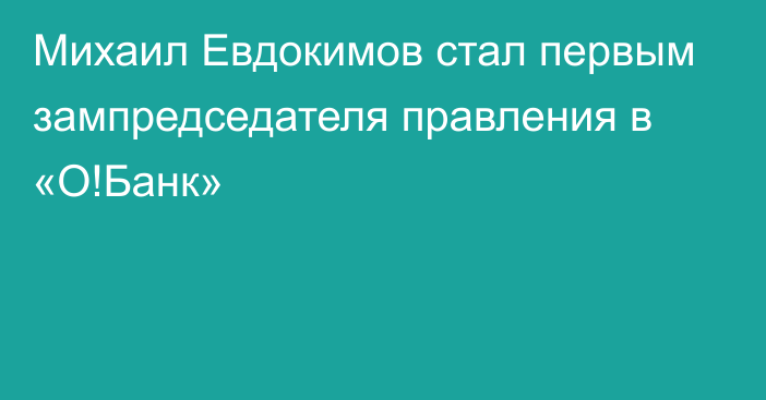 Михаил Евдокимов стал первым зампредседателя правления в  «О!Банк»