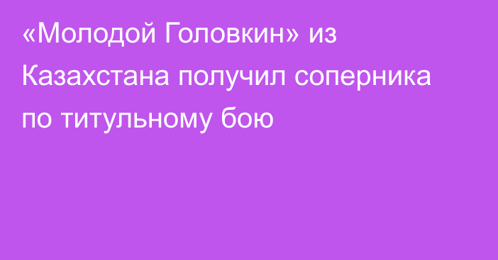 «Молодой Головкин» из Казахстана получил соперника по титульному бою