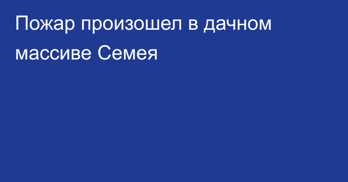 Пожар произошел в дачном массиве Семея