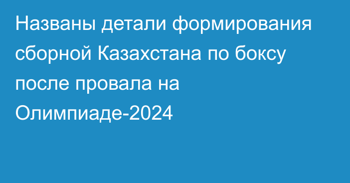 Названы детали формирования сборной Казахстана по боксу после провала на Олимпиаде-2024