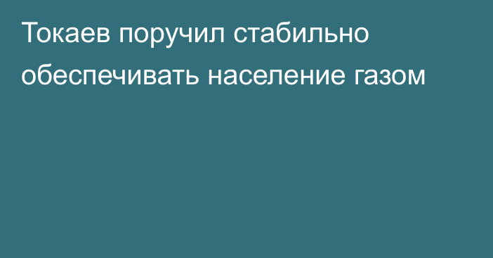 Токаев поручил стабильно обеспечивать население газом