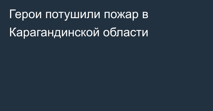 Герои потушили пожар в Карагандинской области