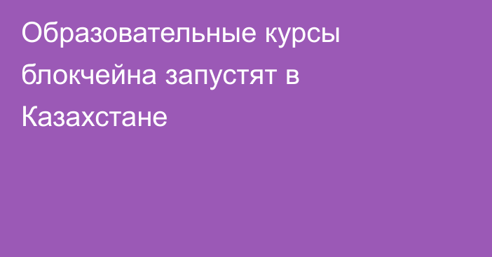 Образовательные курсы блокчейна запустят в Казахстане