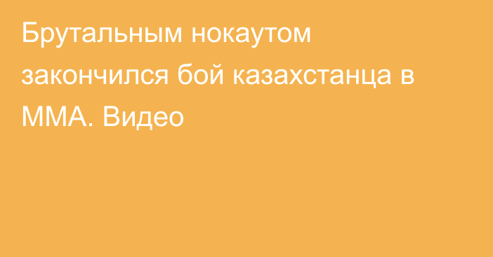 Брутальным нокаутом закончился бой казахстанца в ММА. Видео