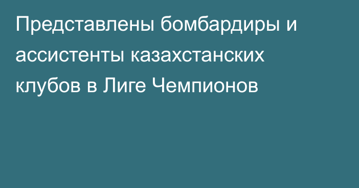 Представлены бомбардиры и ассистенты казахстанских клубов в Лиге Чемпионов