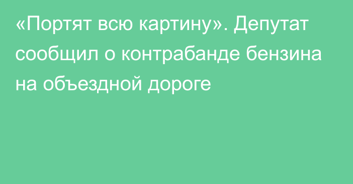 «Портят всю картину». Депутат сообщил о контрабанде бензина на объездной дороге