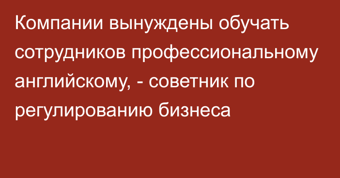 Компании вынуждены обучать сотрудников профессиональному английскому, - советник по регулированию бизнеса