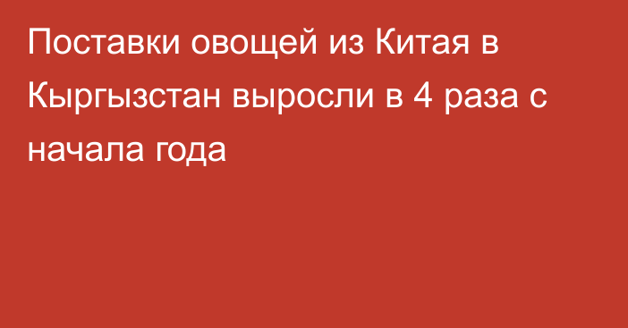 Поставки овощей из Китая в Кыргызстан выросли в 4 раза с начала года