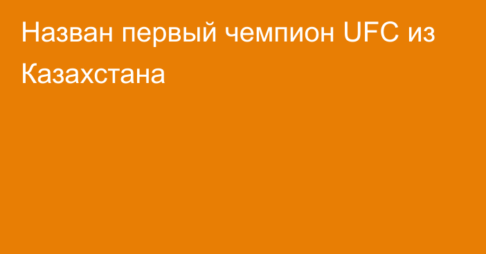 Назван первый чемпион UFC из Казахстана