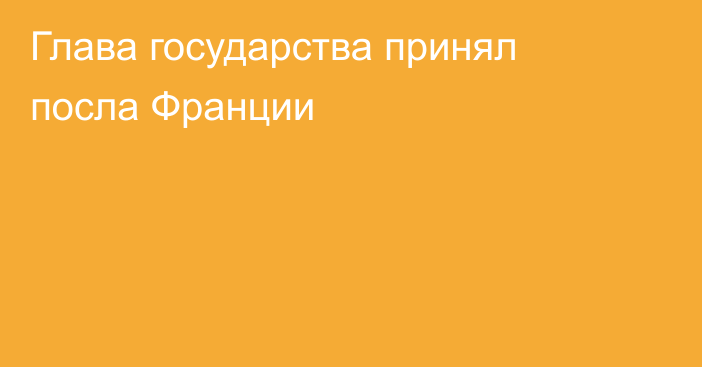 Глава государства принял посла Франции