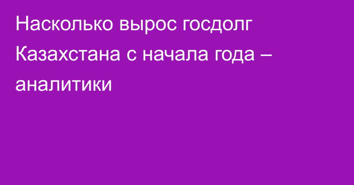 Насколько вырос госдолг Казахстана с начала года – аналитики