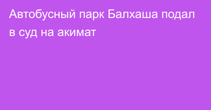 Автобусный парк Балхаша подал в суд на акимат