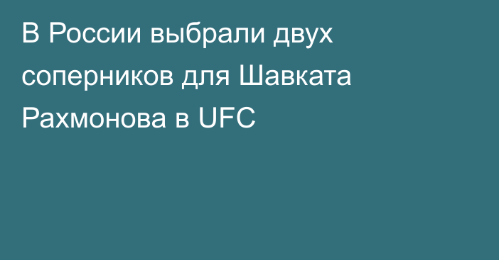 В России выбрали двух соперников для Шавката Рахмонова в UFC