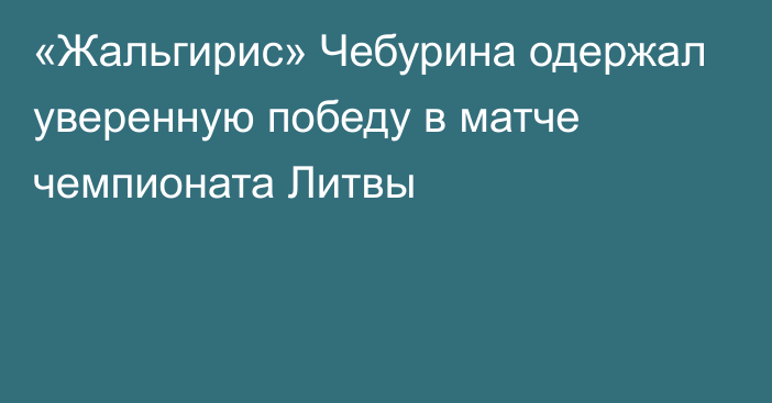 «Жальгирис» Чебурина одержал уверенную победу в матче чемпионата Литвы