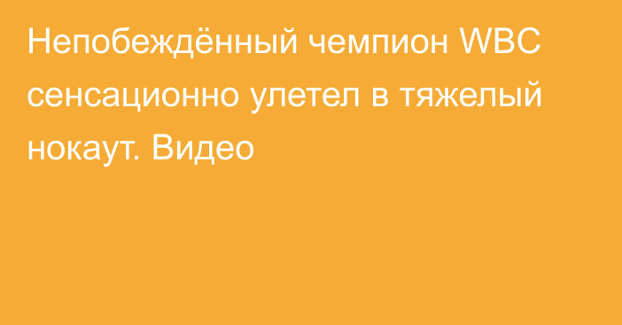 Непобеждённый чемпион WBC сенсационно улетел в тяжелый нокаут. Видео