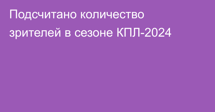 Подсчитано количество зрителей в сезоне КПЛ-2024