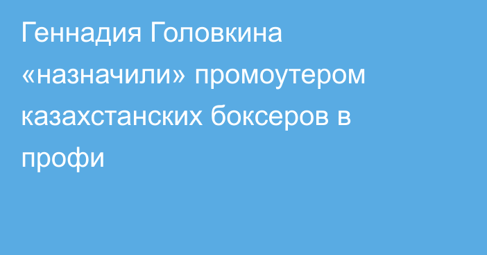 Геннадия Головкина «назначили» промоутером казахстанских боксеров в профи