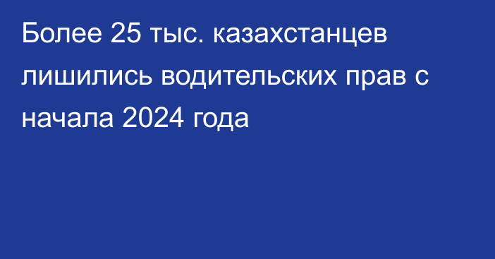 Более 25 тыс. казахстанцев лишились водительских прав с начала 2024 года