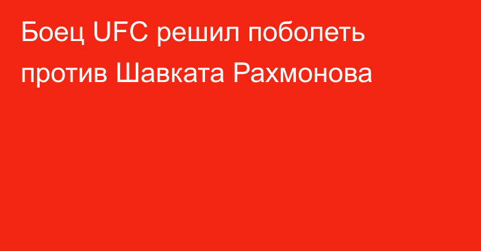 Боец UFC решил поболеть против Шавката Рахмонова