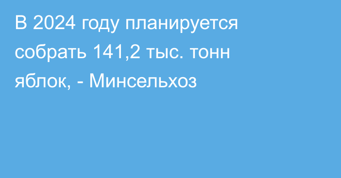 В 2024 году планируется собрать 141,2 тыс. тонн яблок, - Минсельхоз