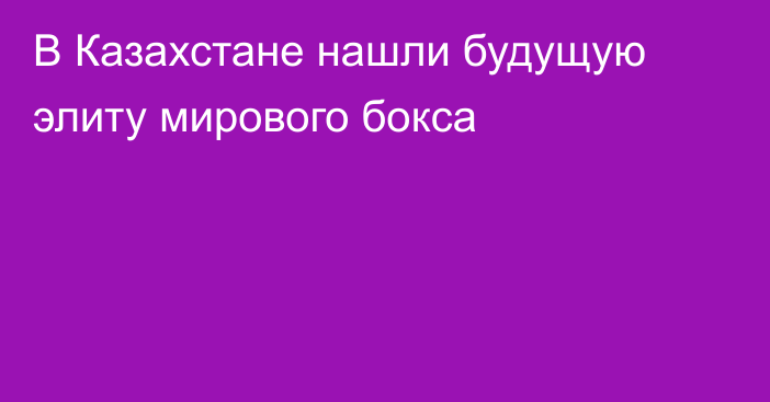 В Казахстане нашли будущую элиту мирового бокса