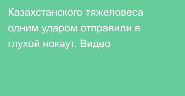 Казахстанского тяжеловеса одним ударом отправили в глухой нокаут. Видео