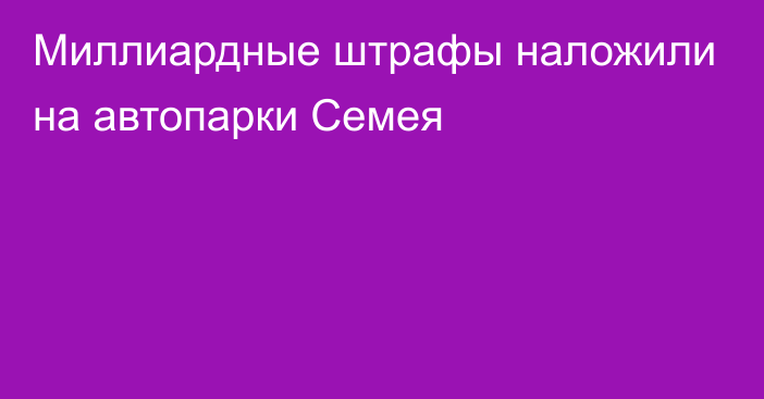 Миллиардные штрафы наложили на автопарки Семея