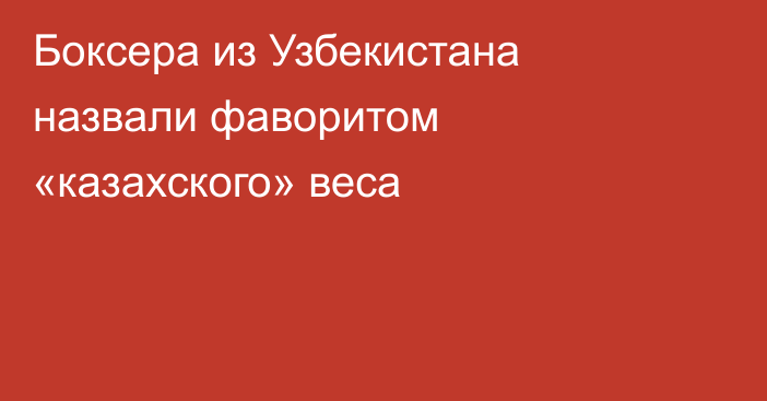 Боксера из Узбекистана назвали фаворитом «казахского» веса