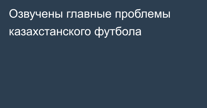 Озвучены главные проблемы казахстанского футбола