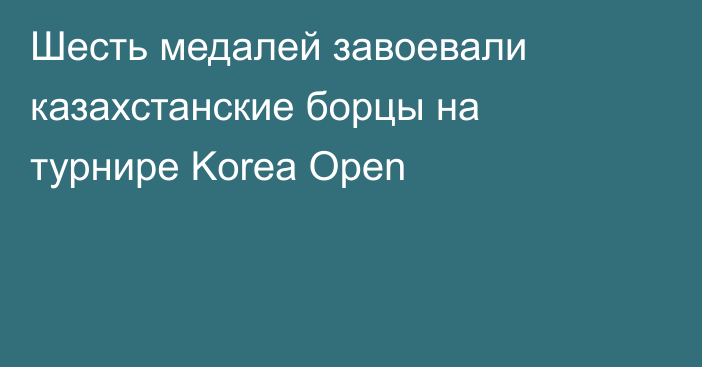 Шесть медалей завоевали казахстанские борцы на турнире Korea Open