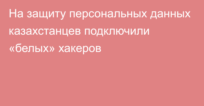 На защиту персональных данных казахстанцев подключили «белых» хакеров