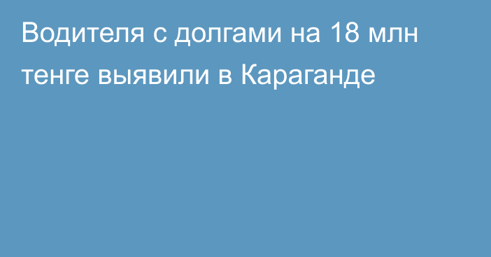 Водителя с долгами на 18 млн тенге выявили в Караганде