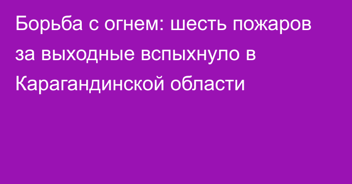 Борьба с огнем: шесть пожаров за выходные вспыхнуло в Карагандинской области