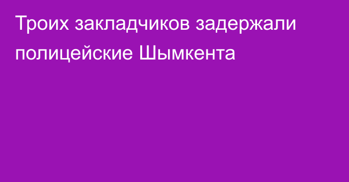 Троих закладчиков задержали полицейские Шымкента