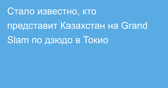 Стало известно, кто представит Казахстан на Grand Slam по дзюдо в Токио