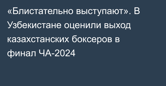 «Блистательно выступают». В Узбекистане оценили выход казахстанских боксеров в финал ЧА-2024