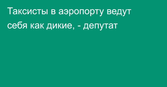 Таксисты в аэропорту ведут себя как дикие, - депутат