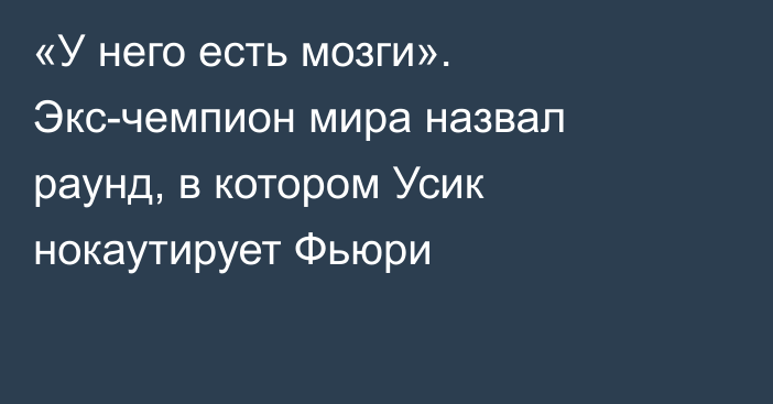 «У него есть мозги». Экс-чемпион мира назвал раунд, в котором Усик нокаутирует Фьюри