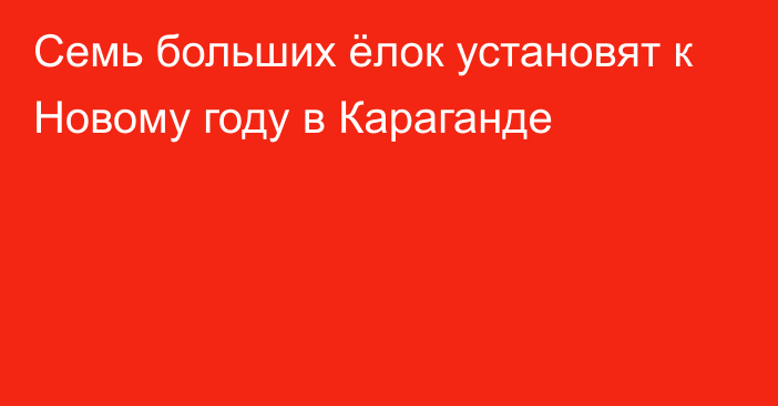 Семь больших ёлок установят к Новому году в Караганде