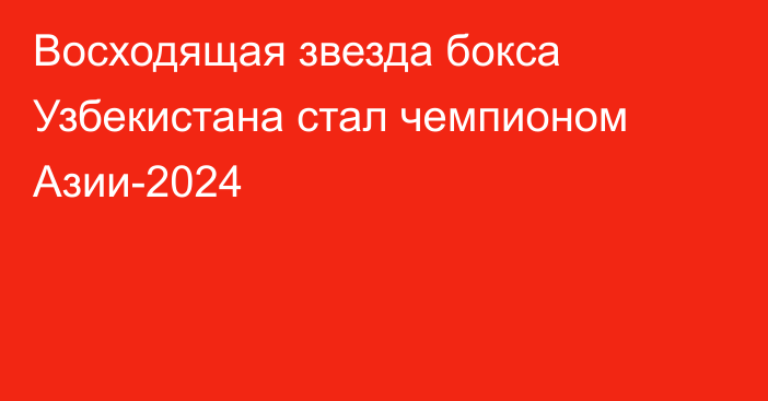 Восходящая звезда бокса Узбекистана стал чемпионом Азии-2024