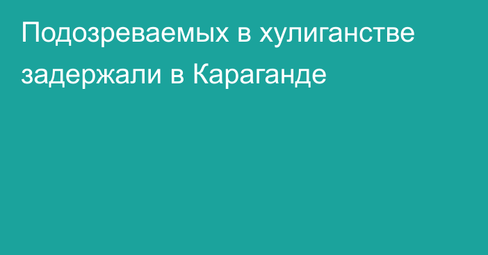 Подозреваемых в хулиганстве задержали в Караганде