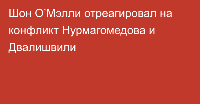 Шон О’Мэлли отреагировал на конфликт Нурмагомедова и Двалишвили