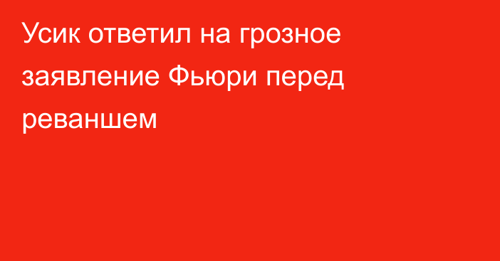 Усик ответил на грозное заявление Фьюри перед реваншем