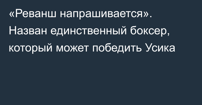 «Реванш напрашивается». Назван единственный боксер, который может победить Усика