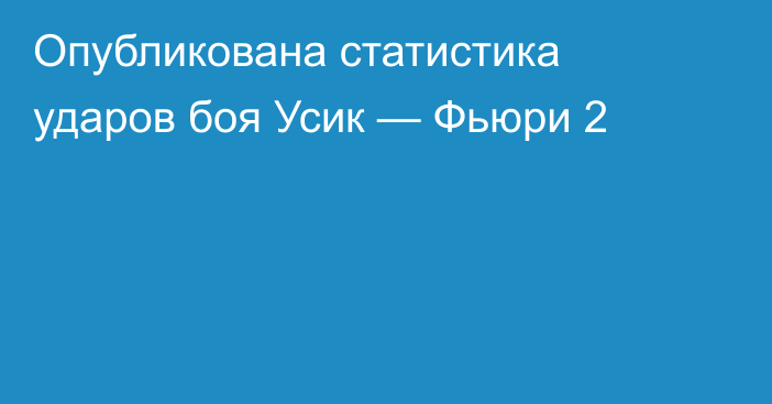 Опубликована статистика ударов боя Усик — Фьюри 2