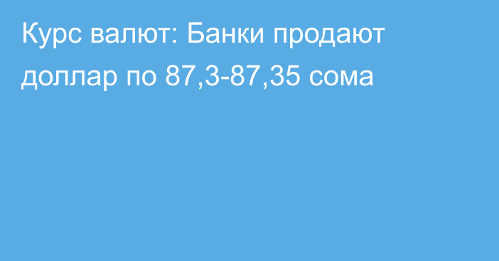 Курс валют: Банки продают доллар по 87,3-87,35 сома